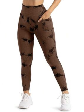 Pattern Leggings With Side Pockets On Hips